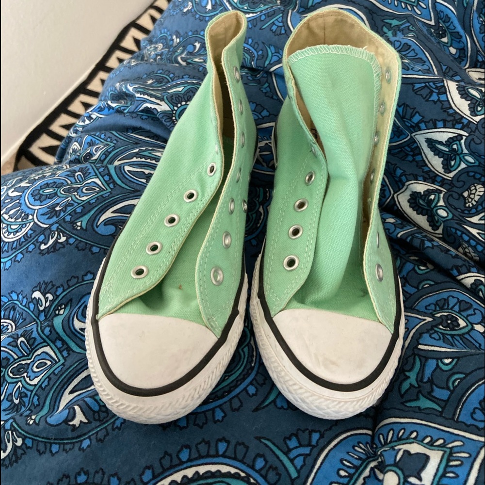 Mint Green Hightop Converse